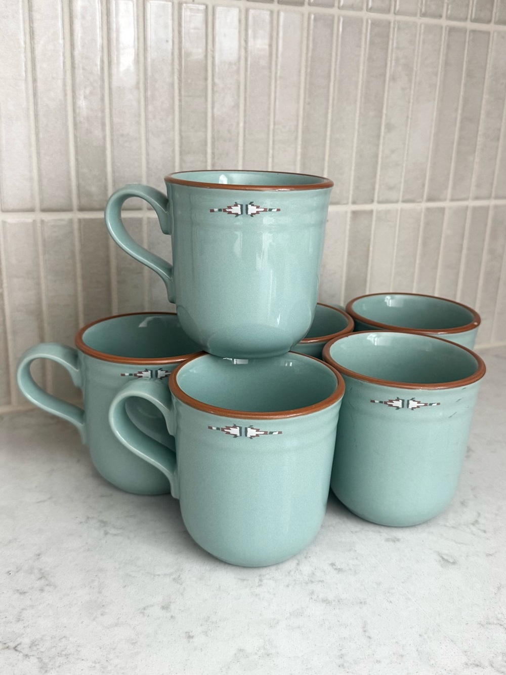 Noritake Stoneware • Boulder Ridge 80s-90s Vintage Set 6 Drinking Mugs Drinkware